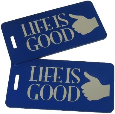 Life is Good Bag Tag Set of Two (Blue)