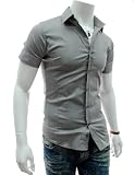 (STL) TheLees Mens casual slim fit basic dress shirts