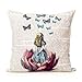 Buythecase Unique Fashion Design One side print Satin fabric Alice In Wonderland Throw Pillow Cover(size 45 CM X 45 CM)