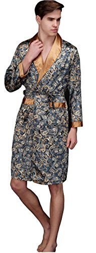 Sunrise Mens Shawl Collar Premium Satin Robe Sleepwear