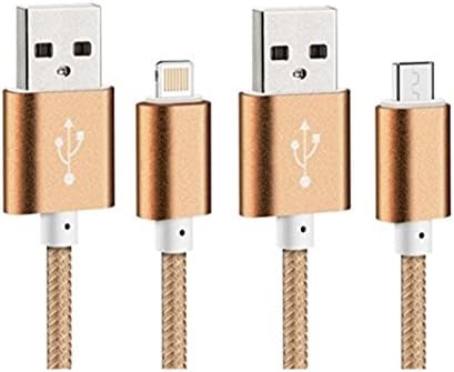 Newest Colorful Nylon Line and Metal Plug Micro USB Charging Cable for iPhone 6 6s Plus 5s iPad mini / Samsung / Sony / Xiaomi / HTC (Silver for Iphone)