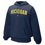 Nike Michigan Wolverines Navy Blue Arch Lettering Hoody Sweatshirt