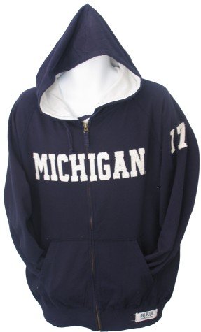 Buy Men`s Michigan Wolverines Solid Solstice Old Field Full Zip Hooded Sweatshirt