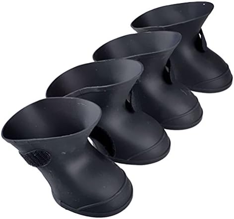 GEILI 2 Generation of Large Pet Silicone Rubber Boots Large Pet Shoes Dogs and Cats Generic XXL Black 3.54"x2.75"x3.15"