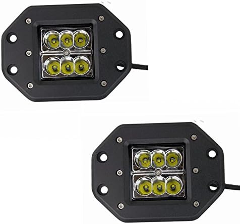 Miadisplay 2pcs 24W Square 4inch CREE LED Work Light Bar Spot Beam Off road Driving Fog ATV PODS Jeep SUV Boat 4x4 Truck Bumper Flush Mount 12V