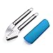 Icicle Design Garlic Press and Peeler Set - 304 Stainless Steel Garlic Mincer and Blue Silicone Tube Roller