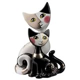 Rosina Wachtmeister Bianco e Nero Porcelain Miniature Cats Figurine - Manuele & Savina