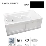 Jacuzzi CTS6032 WRL 2XX B Black Cetra 60 x 32 Cetra Three Wall Alcove Comfort Whirlpool Bathtub wi
