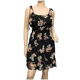 Plus Size Empire Waist Floral Sundress Black