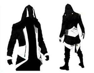 Cosplay Costume Hoodie/Jacket/Coat-10 Opitions for the fans,Black with White,Men Medium