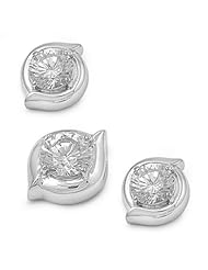 Sterling Silver Sets With Cubic Zirconia