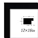 Adeco Black Wood 1.25-Inch Wide Poster/Picture Frame, 12 x 16-Inch