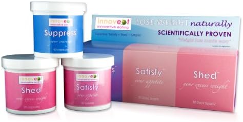 Innoveat Suppress, Satisfy & Shed Scientifically Proven Natural and Safe Weight Loss Slimming/Diet Pills (30 day supply) - fat binder, reduce cravings, appetite suppressor (as recommended by Dr.Oz), fat burner (synergistic action)**BEST NATURAL PRODUCT 2012**