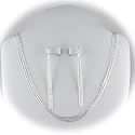 Sterling Silver Multi-Strand Diamond Cut Chain Necklace 16", Bracelet, Earrings Set