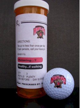 University Of Maryland Terrapins Perscription Bottle With Golf Balls