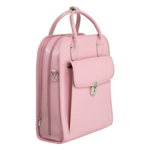 McKleinUSA LA GRANGE 96499 Pink Leather Vertical Detachable-Wheeled Ladies' Briefcase