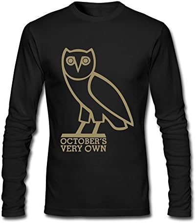 Men's Cool OVOXO Drake Round Neck Long Sleeve T-shirt X-Large Black