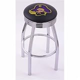 East Carolina Pirates 30 Single-ring Swivel Bar Stool with 2.5 Ribbed Chrome Accent Ring