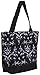 J Garden Black Damask Travel Tote Bag 16-inch
