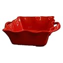 BIA Cordon Bleu Wavy 52-Ounce Square Baker, Red