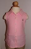 Ralph Lauren Girls Sleeveless Shirt with Multi-colored Polo Pony