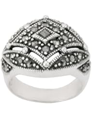 Sterling Silver Marcasite Domed Ring