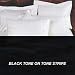 MARRIKAS 300TC Egyptian Cotton QUEEN BLACK STRIPE Duvet Cover Set Image