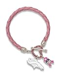 Logoart Denver Broncos Breast Cancer Awareness Pink Rope Bracelet