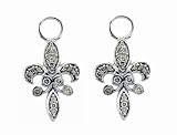 Ladies 0.13ct Diamond Fleur De Lis Earring Charms