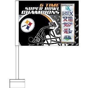 Rico Pittsburgh Steelers 6X Super Bowl Champions Car Flag - Pittsburgh Steelers One Size