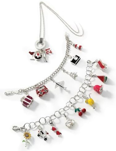 Amore La Vita Sterling Silver CZ Letter M Charm With Lobster Claw Clasp, Fine Charms for Bracelets