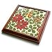 Retro 50s Christmas Red Poinsettias and Ornaments - 8x8 Trivet With 6x6 Ceramic Tile