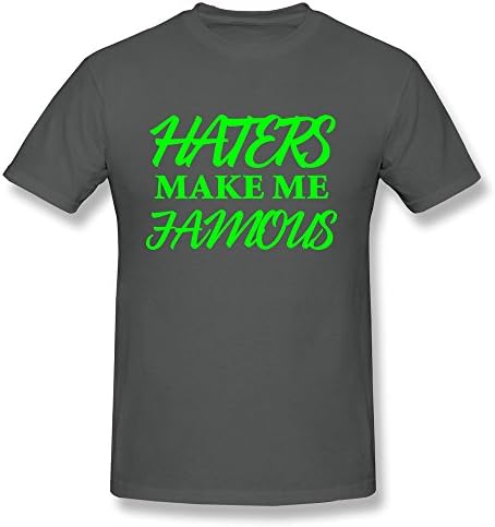 SusanMarket Men's Haters Me Famous Cotton Round Collar T Shirt,XL,DeepHeather