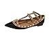 Kaitlyn Pan Studded Strappy Ballerina Leather Flats