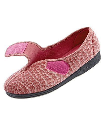 Womens Comfort Slippers - Wide - Womens House Slippers with VELCRO® Brand Strap