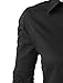 LE3NO PREMIUM Womens Easy Care Long Sleeve Button Down Work Shirt, L3NWT1807_BLACK, X-Small