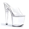 7 1/2 Inch Clear Stripper Shoes High Platform Sexy Shoes Open Toe Slip Ons
