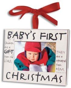 Baby's First CHRISTMAS Frame Ornament ~ Precious Christmas KEEPSAKE Ormanent ~ Christian Ormanent with Verse ~ Children are A Gift from the LORD ~ New