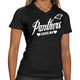 NFL Carolina Panthers Heart Script Baby Jersey T-Shirt - Black (Small)