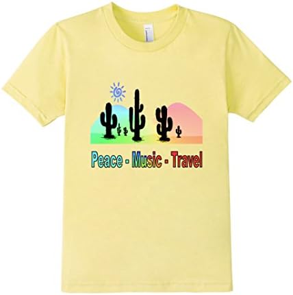 Kids Peace Music Travel T Shirt 12 Lemon