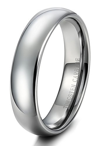 Tungary 6mm Mens Womens Tungsten Carbide Wedding Band Rings Engagement Promise Domed Size 4-14