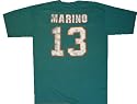 Miami Dolphins Dan Marino Reebok Throwback Vintage Name and Number Distressed Shirt