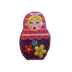 Matroschka 3,5 cm * 5,4 cm B�GELBILD AUFN�HER APPLIKATION Matrjoschka Ru�land Spielzeug