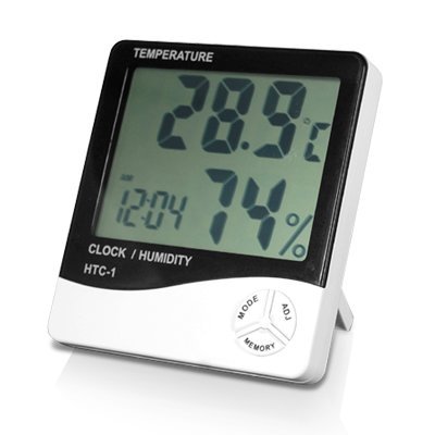Digital LCD Temperature and Humidity Meter Clock Alarm