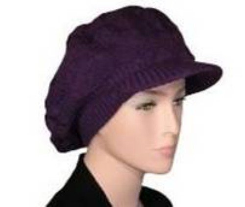 Women's Throwback Knit Beret with Brim