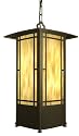 American Fluorescent EUWP126MBSCT Eureka Outdoor Pendant, Transitional Mission Style with Tinted Glass Diffusers, 6-Foot Adjustable Chain 26W