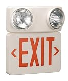 Preferred Industries 673086 LED Red Exit/Emergency Combo with Battery Back-Up