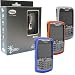 Combo Of Black Pama Juno Bluetooth Headset With Blue, Orange, White Silicone Skin Cover Case For Blackberry Curve 8330 8300 8320 8310