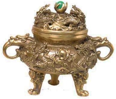 Small 9 Dragons Bronze Sculpture Incense Burner - Feng Shui Cure