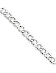 5.25mm, 14 Karat White Gold, Curb Link Chain - 24 inch